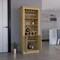 Tuhome Lafayette Bar Cabinet with 4-Bottle Rack. Upper Glass Holder and Dual Door Design-Macadamia MLM9075 - alternate 5